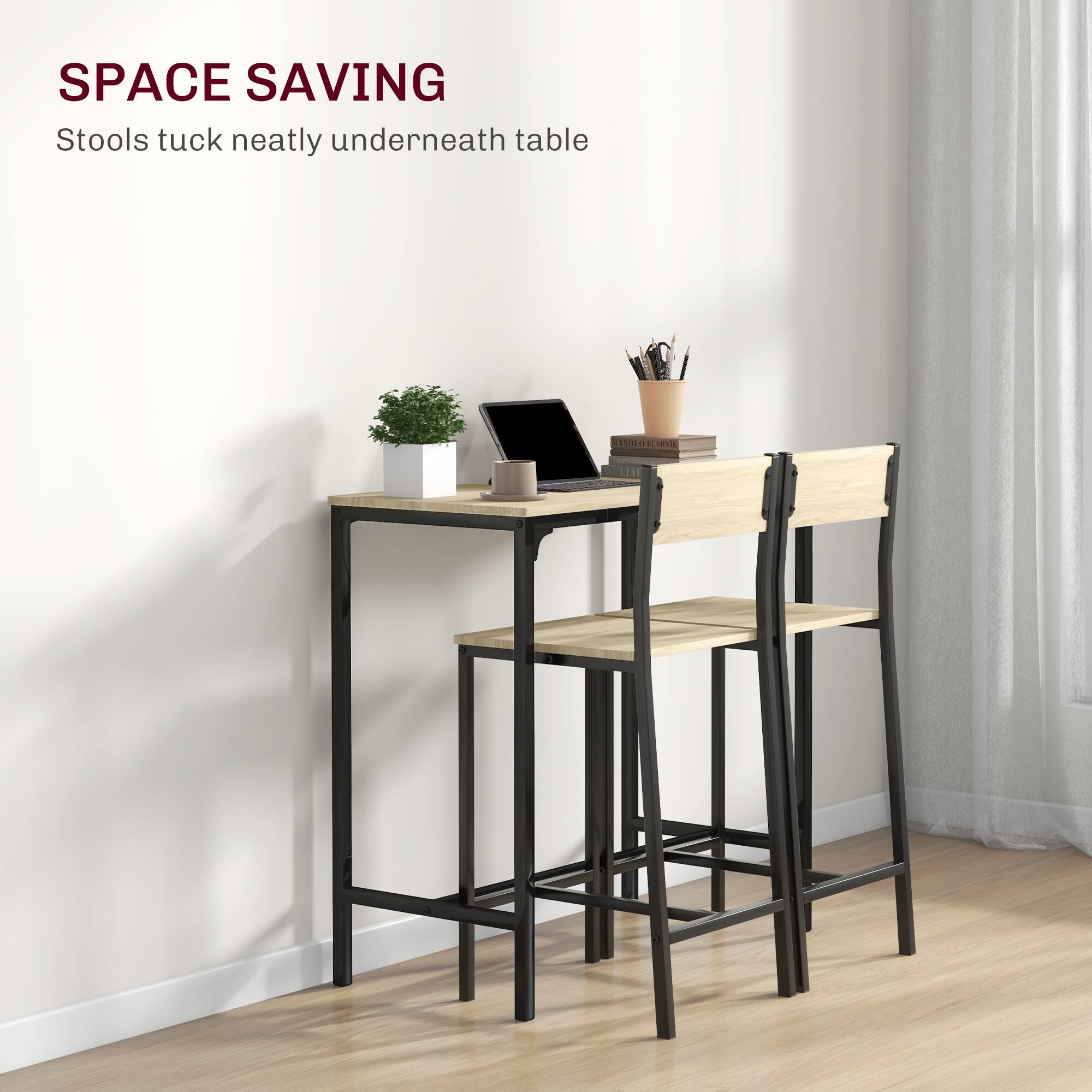 SPACE SAVING, Stools tuck neatly underneath table, SS0E1 SU