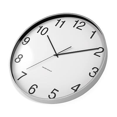 Alt View 2. Union & Scale - Essentials Wall Clock, Aluminum, 12" - Silver.