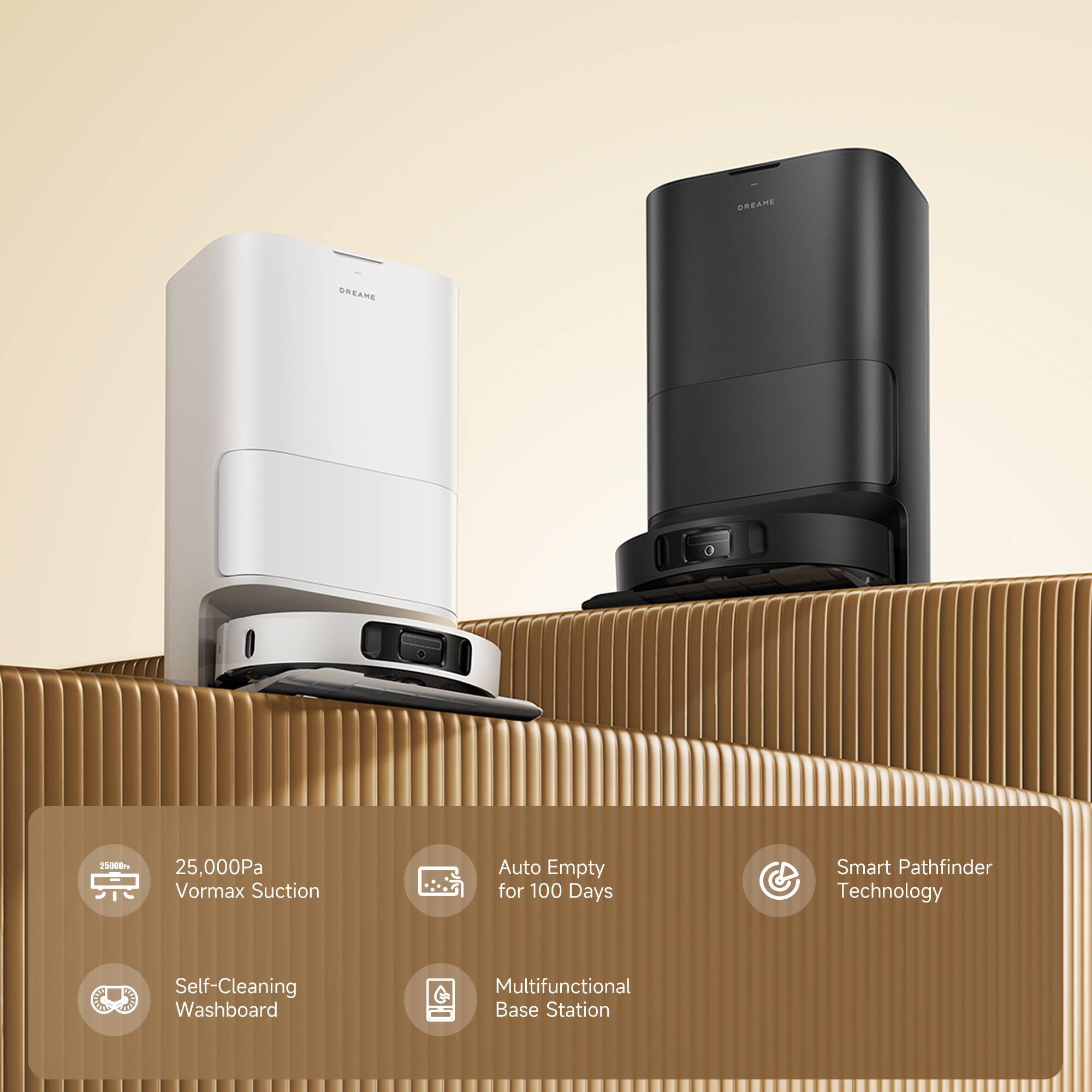 Dreame V12 25,000Pa Vormax Suction Auto Empty for 100 Days Smart Pathfinder Technology Self-Cleaning Washboard Multifunctional Base Station