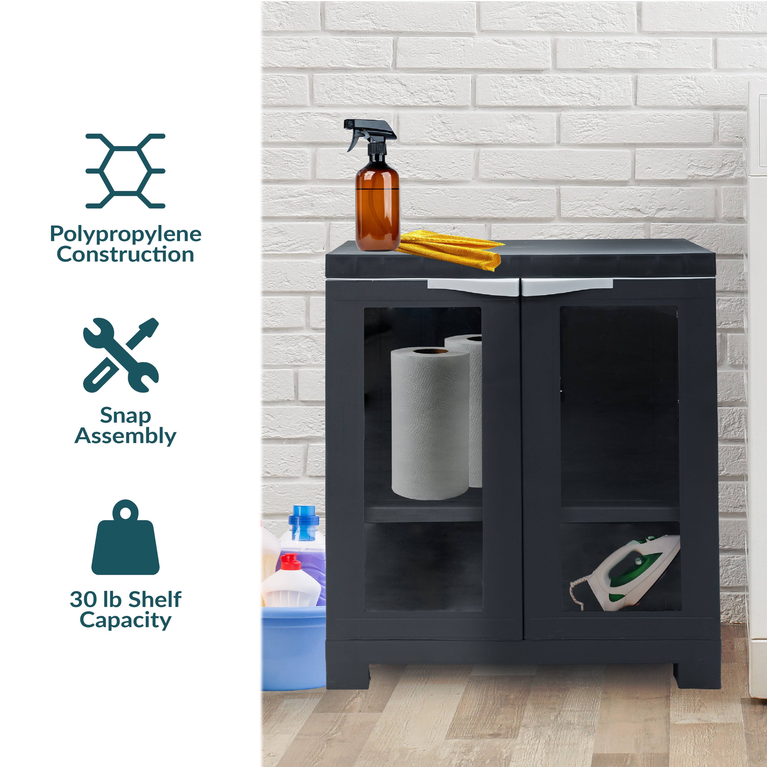 Polypropylene Construction  
Snap Assembly  
30 lb Shelf Capacity