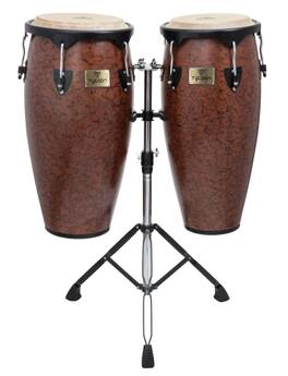 Tycoon Percussion - Supremo Series 10-inch & 11-inch Congas, Aged Siam Oak Shells, Water Buffalo Heads, Deluxe Hoops, Double Stand