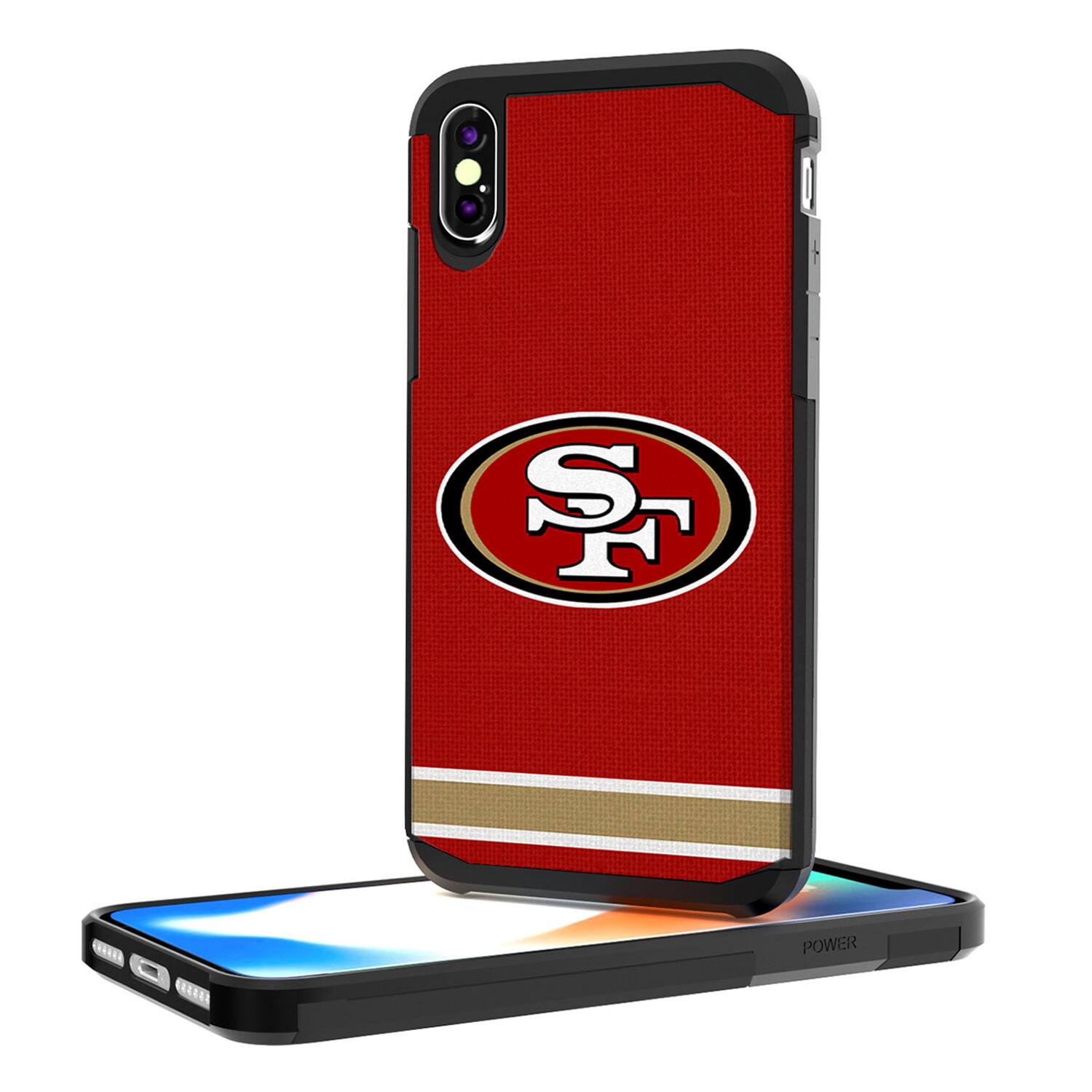 Alt View 2. Keyscaper - San Francisco 49ers iPhone Rugged Stripe Design Case - 13 Pro - Multicolor.