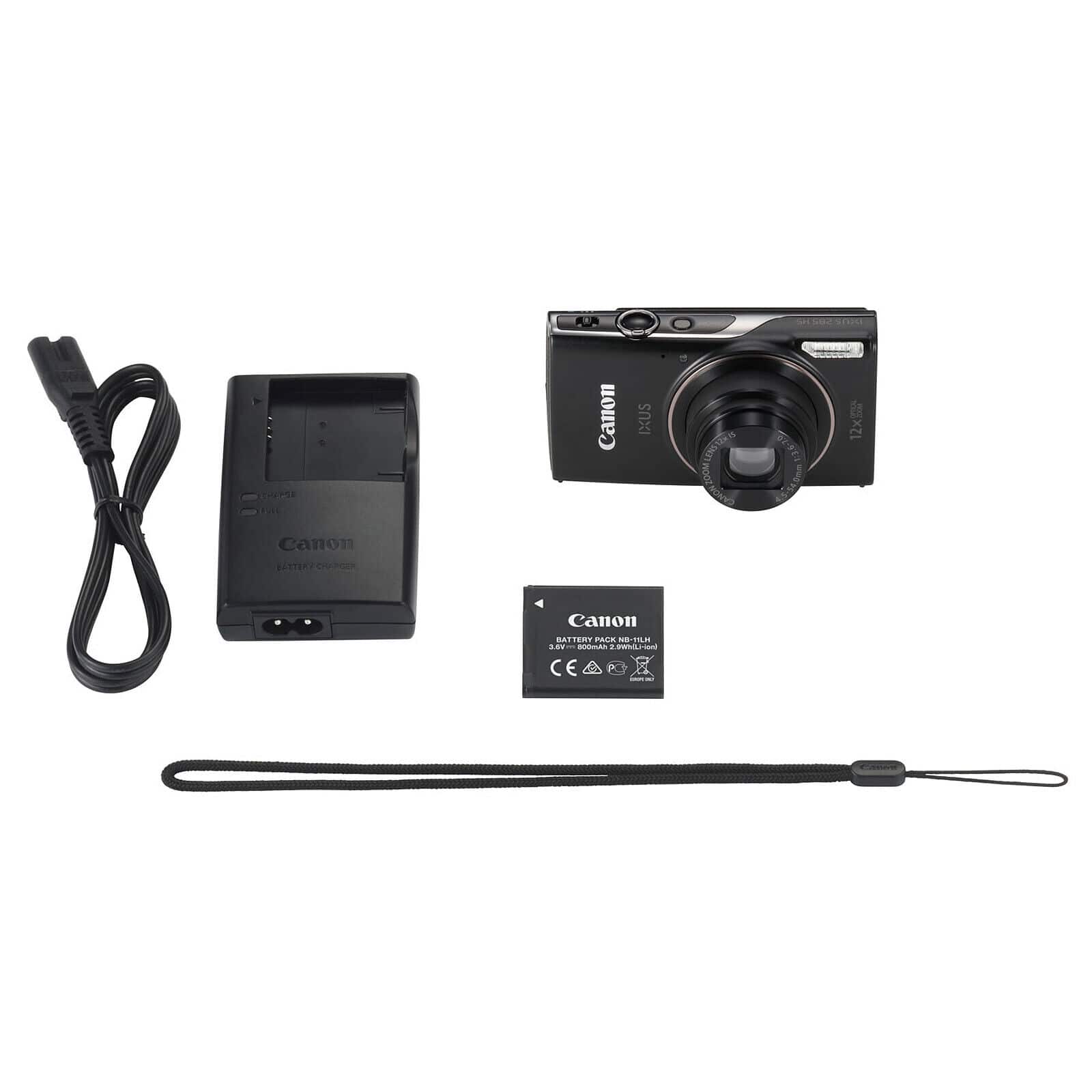 Canon PowerShot IXUS 285 HS A Digital Camera (Black) + Case + More