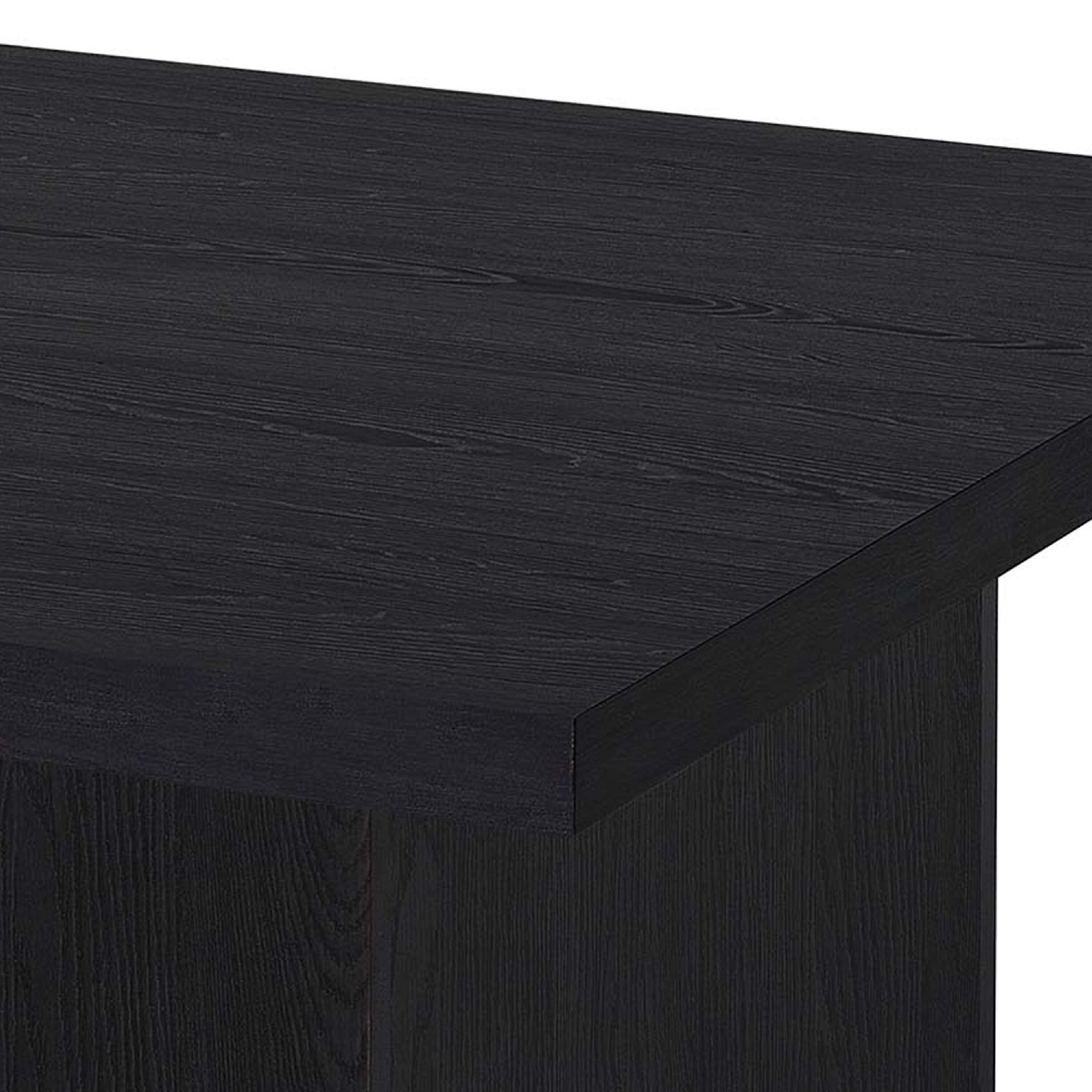 Alt View 4. Manhattan Lane - Darla Square Cocktail Coffee Table, Pedestal Base, Wood 36 Inch - Black.