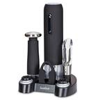 Front. Ivation - 7-Piece Wine Gift Set with Electric Bottle Opener, Wine Aerator, Foil Cutter & More - Black - Black.