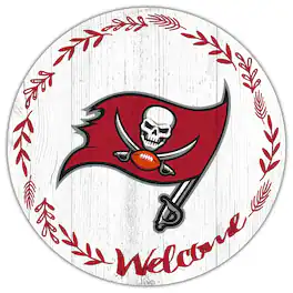 Fan Creations - Tampa Bay Buccaneers 12" Welcome Circle Sign - Multicolor