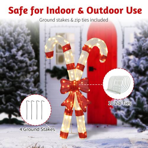 Safe for Indoor & Outdoor Use  
Ground stakes & zip ties included  

4 Ground Stakes  
10 Zip Ties