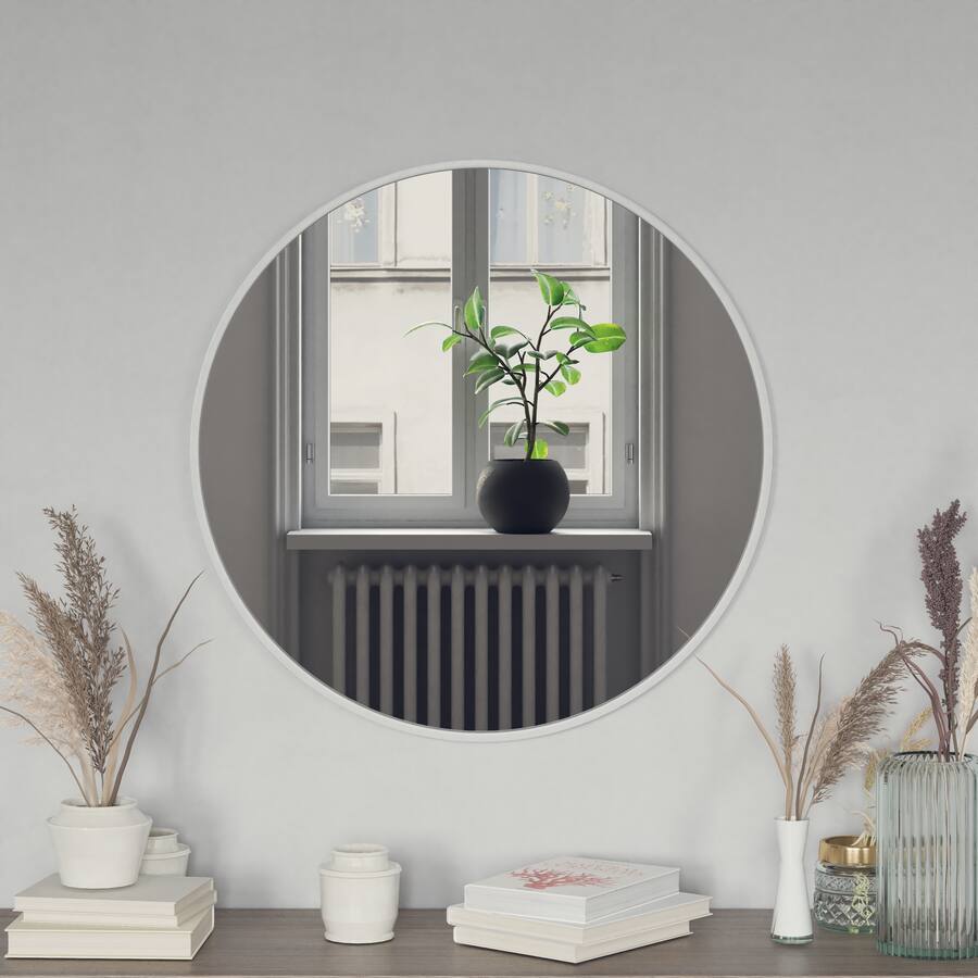 Emma + Oliver Mersin Wall Mounted Mirror with Iron Frame, Backing and ...