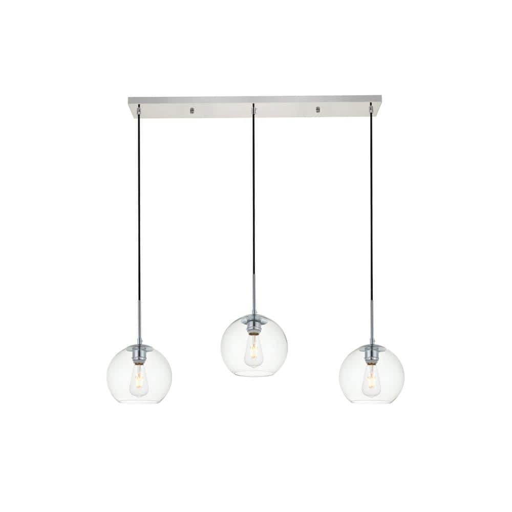 Living District - Baxter 3 Lights Chrome Pendant With Clear Glass - Chrome And Clear price history on PriceWatchPro