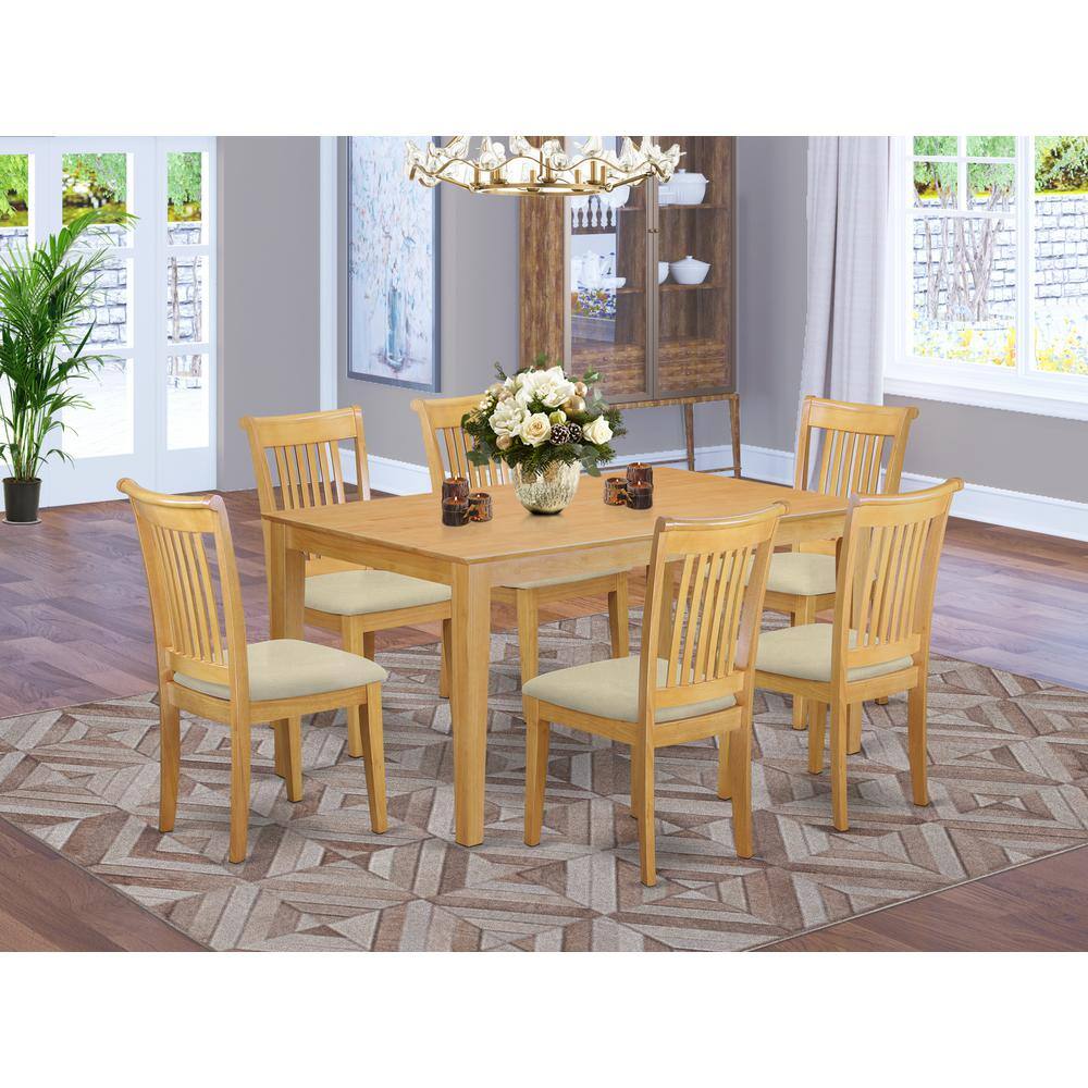Left. East West Furniture - Dining Room Set Oak - Brown.