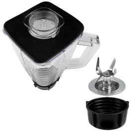 HQRP - Plastic Jar Set for Oster Osterizer Blender, 004954-011-090 014709-156-000 004902-003-NP0, 1.25L Pitcher, 0.33 Gallon - Black