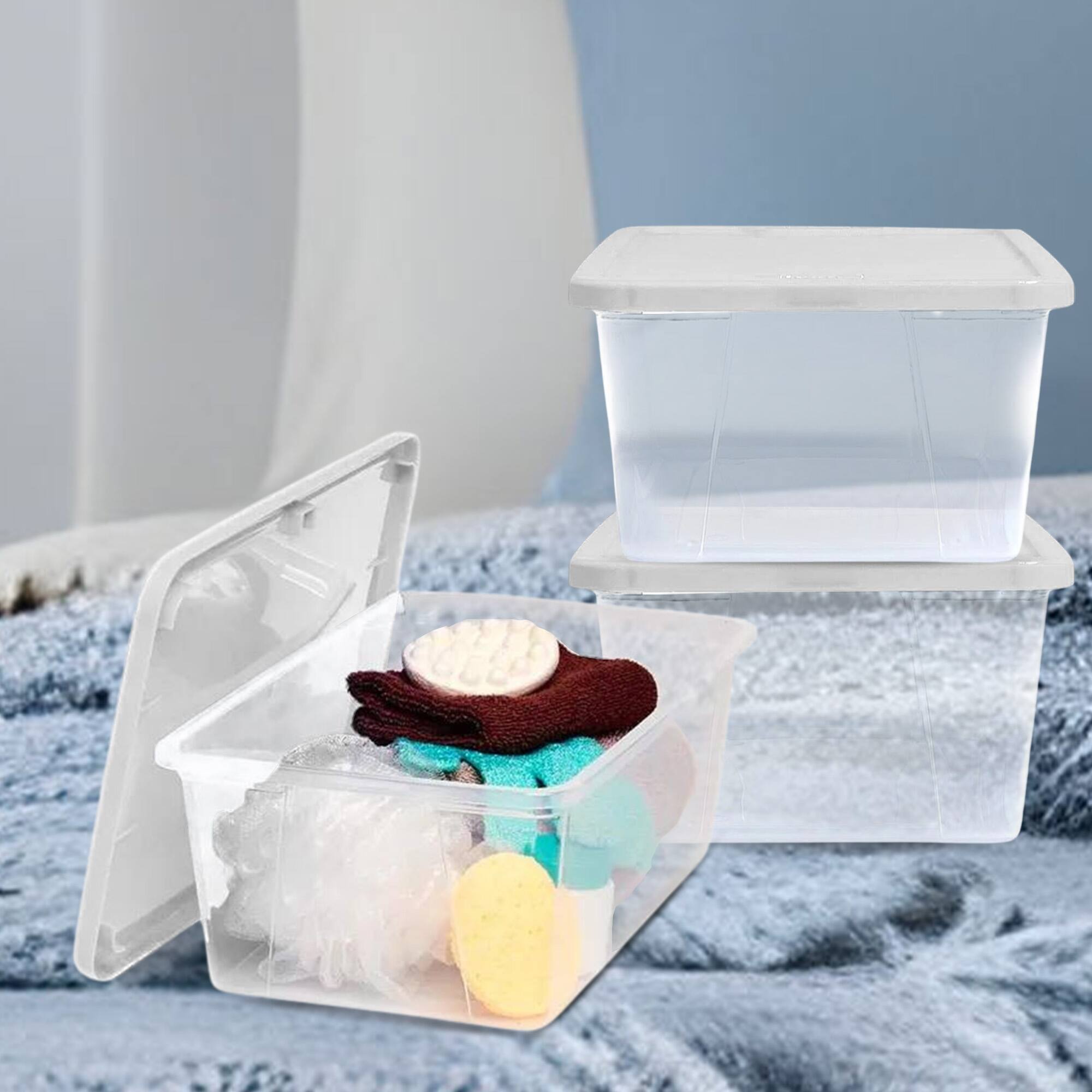 Alt View 8. Homz - Homz 6 Qt Multipurpose Plastic Storage Containers with Latching Lid (2 Pack) - Clear.