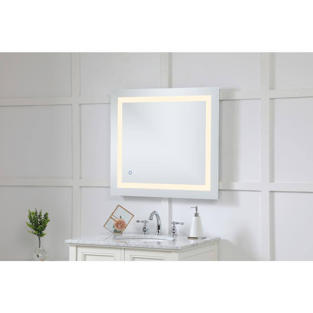 Alt View 6. Elegant Decor - Helios 27in x 30in Hardwired LED mirror - Silver.