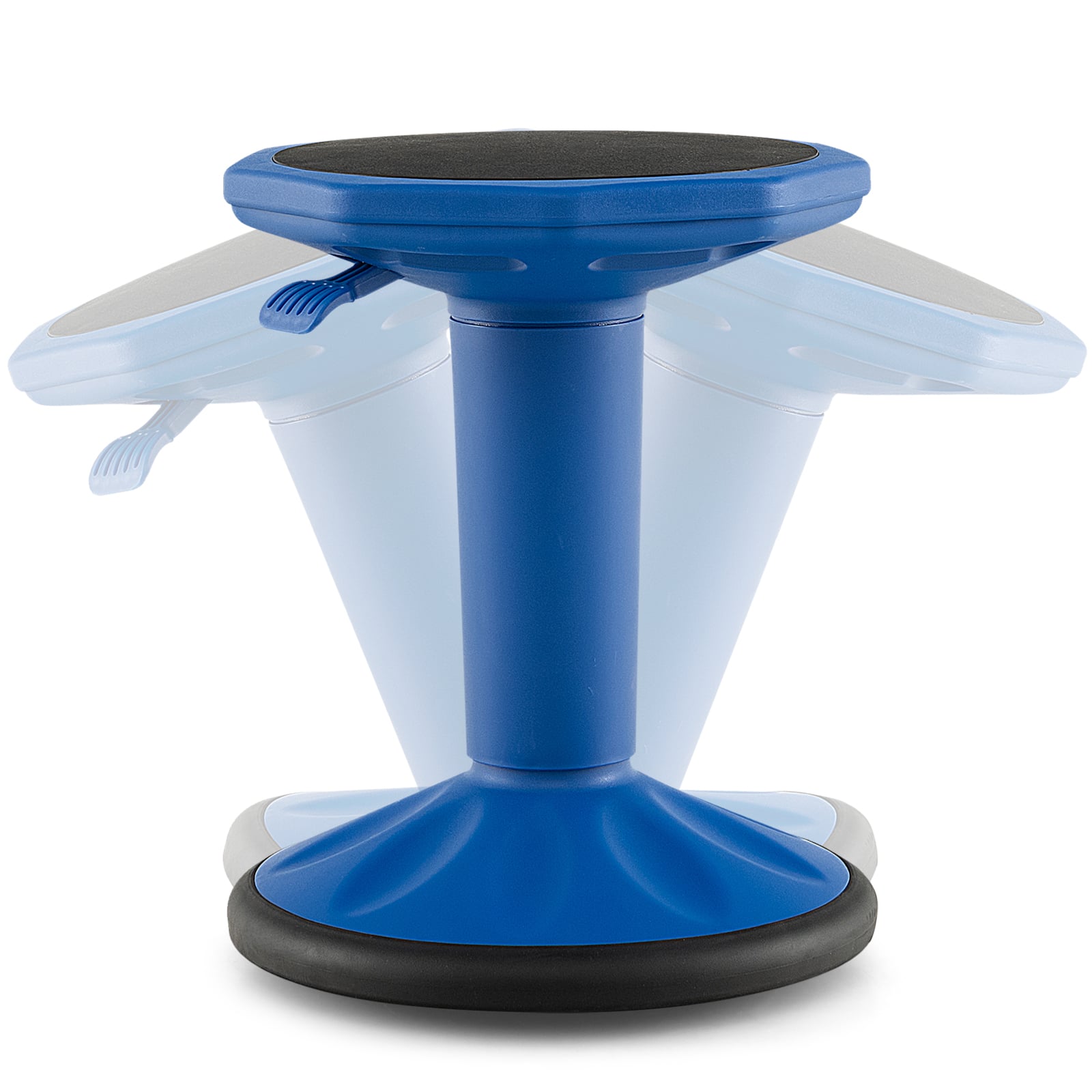 WELLFOR - Adjustable-Height Wobble Chair Active Learning Stool for Office Stand Up Desk - Navy