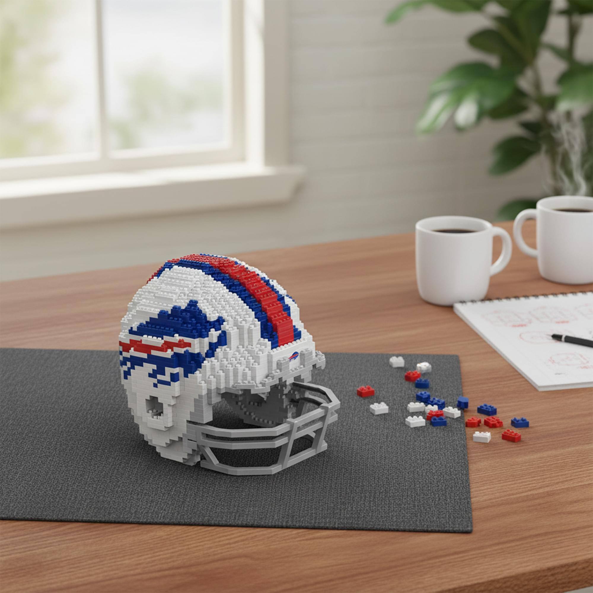 Alt View 5. Forever Collectibles - Buffalo Bills NFL FOCO BRXLZ Helmet Building Block Set - White.