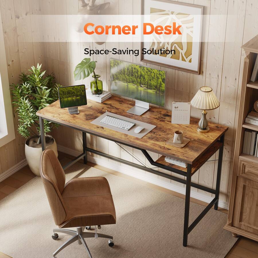 JETRANSPORT Computer Desk 48 X 24 Inch Gaming For Small Spaces Modern ...