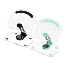 Unique Bargains - 2pcs Acrylic Tablet Stand, Adjustable Foldable Portable Clear with 360 Degree Rotating Base for Desk Home Office - Green Black