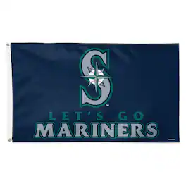 WinCraft - Seattle Mariners 3' x 5' Single-Sided Deluxe Team Slogan Flag - Multicolor
