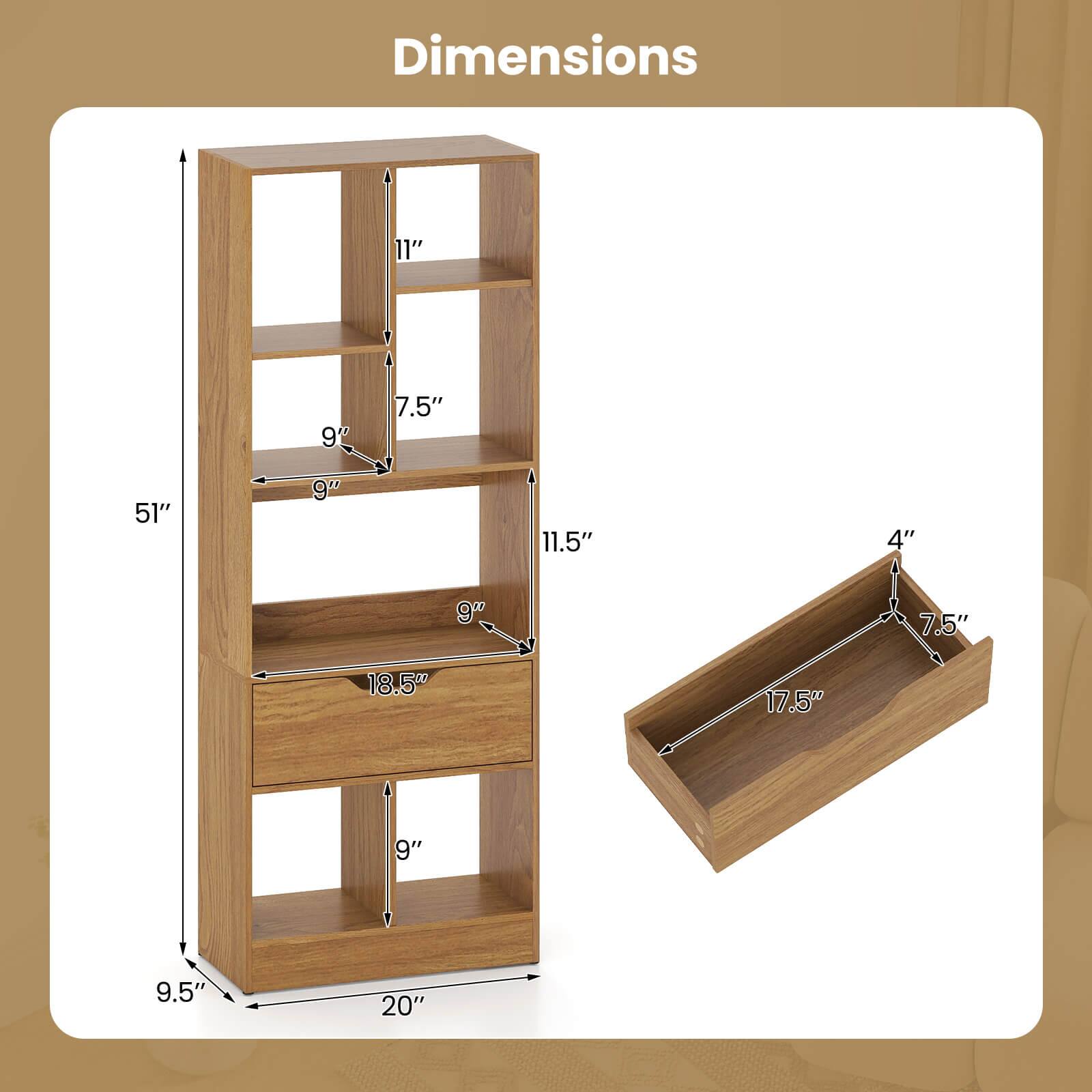 Dimensions: 11" x 9" x 7.5" x 51" x 9" x 11.5" x 4" x 9" x 7.5" x 18.5" x 9" x 9.5" x 20"