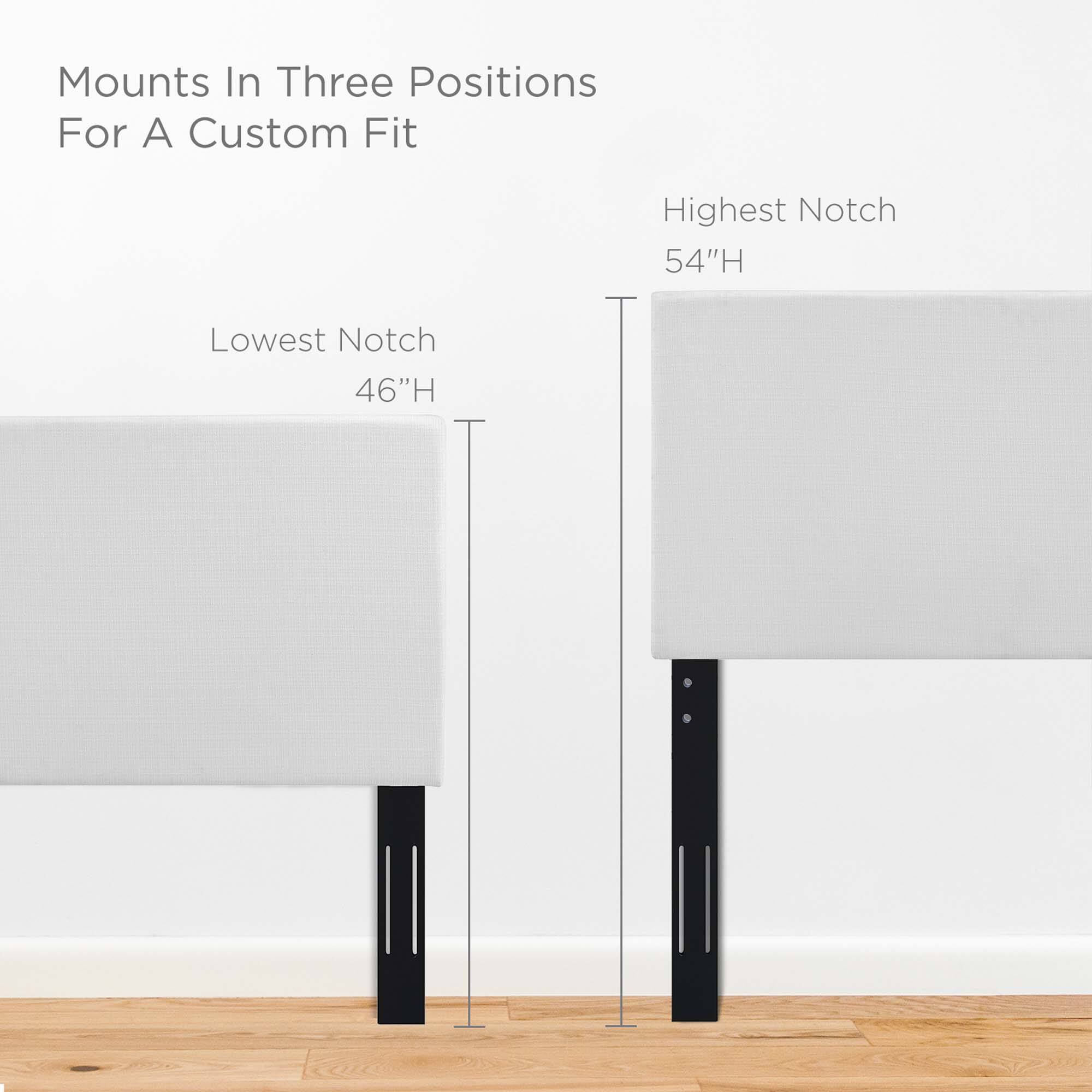 Mounts In Three Positions For A Custom Fit

Lowest Notch 46"H

Highest Notch 54"H