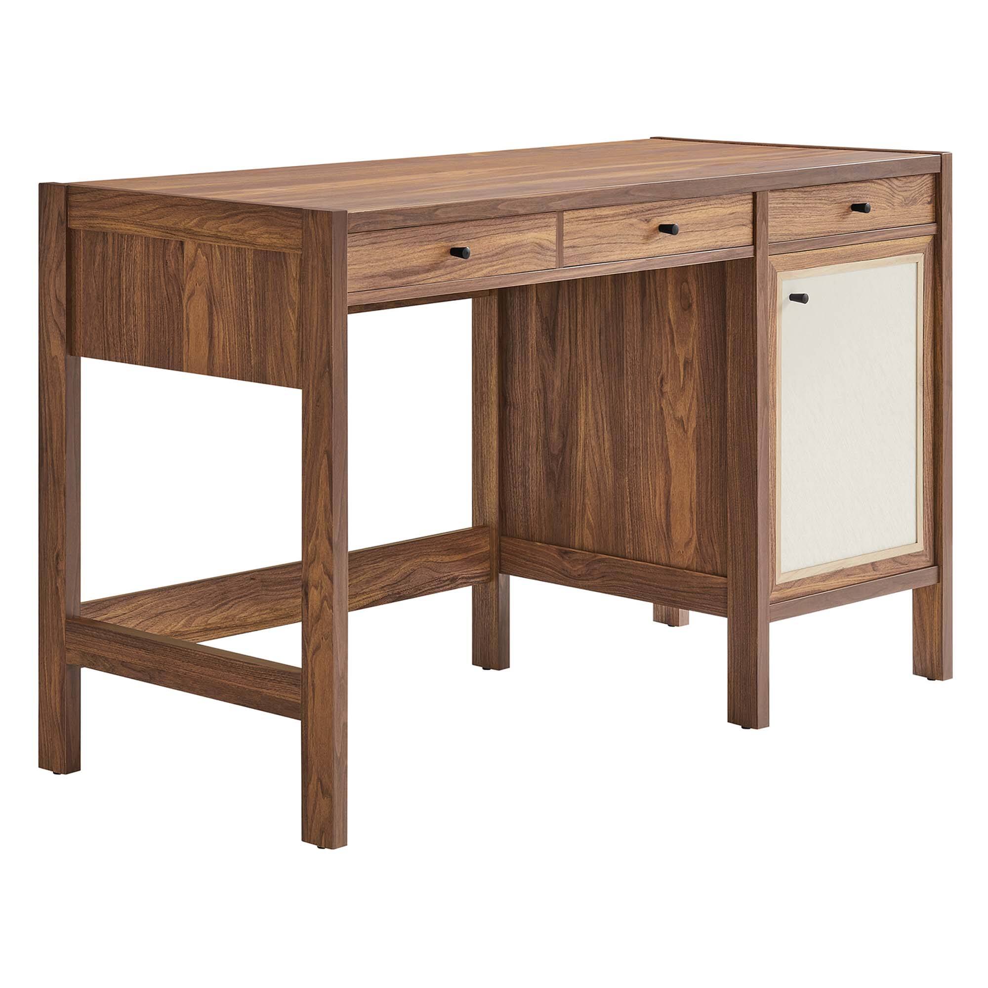 Angle. Modway - Capri 49" Wood Grain Office Desk by Modway - Walnut.