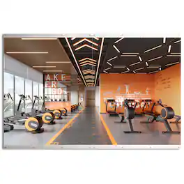LOVMOR - 96 in. W x 60 in. H Modern Rectangle Frameless Wall-Mounted Gym Mirror Dance Mirror - Silver
