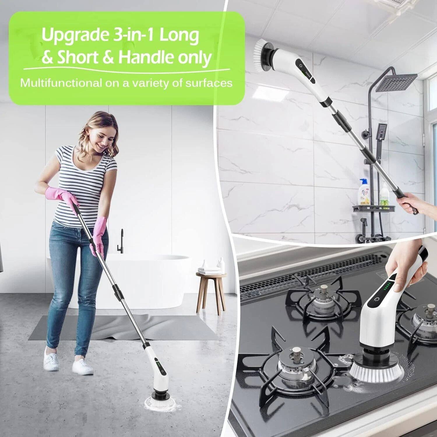 Upgrade 3-in-1 Long & Short & Handle only  
Multifunctional on a variety of surfaces