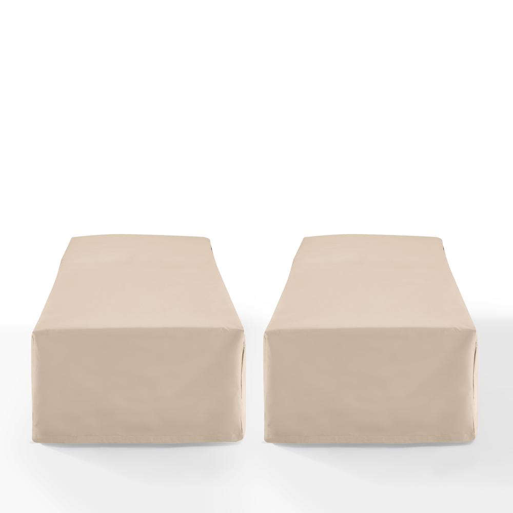 Back. Crosley Furniture - 2Pc Outdoor Chaise Lounge Furniture Cover Set - 2 Chaise Lounge - Tan.