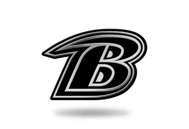 Front. Rico Industries - Baltimore Ravens Logo Official Molded Self-Adhesive Auto Emblem - Multi.