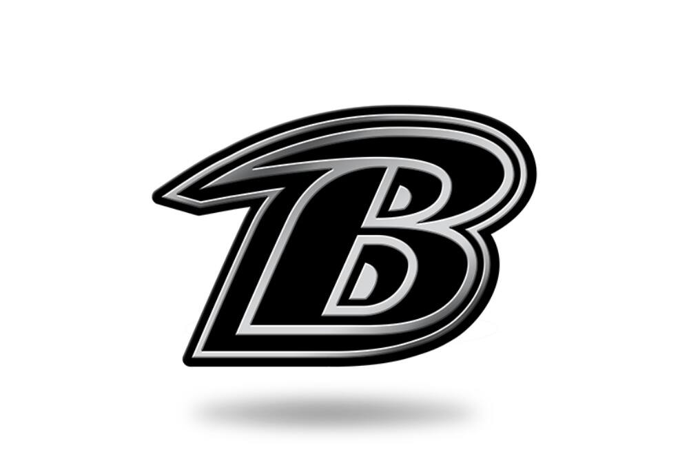 Front. Rico Industries - Baltimore Ravens Logo Official Molded Self-Adhesive Auto Emblem - Multi.