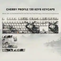 CHERRY PROFILE 130 KEYS KEYCAPS
Work with 61/64/6668/84/87/96/98/100/104/108 keys mechanical keyboards