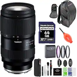 Tamron - 28-75mm f/2.8 Di III VXD G2 Lens for Sony E with Advanced Accessory and Travel Bundle | 28-75mm Lens E Mount - Black