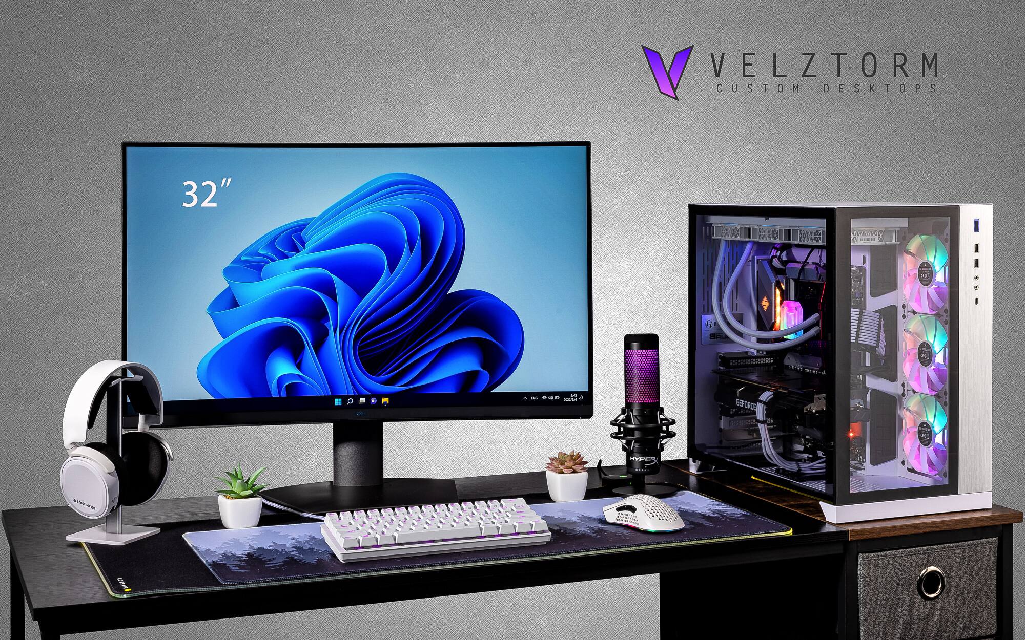 VELZTORM CUSTOM DESKTOPS 32" WTA A L . H BAU GEPORCE : HYPER