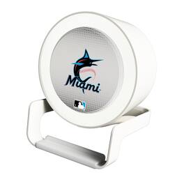Keyscaper - Miami Marlins Linen Print Nightlight Charger & Bluetooth Speaker - White