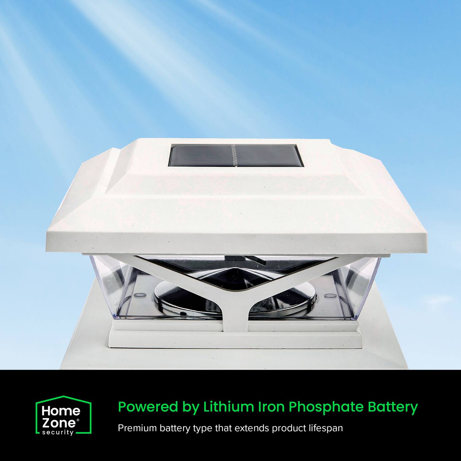 Home Zone security  
Powered by Lithium Iron Phosphate Battery  
Premium battery type that extends product lifespan