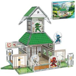 PicassoTiles - Magnetic Tiles Ninja Dojo Building Blocks Set, 3D STEM Learning Toy for Kids