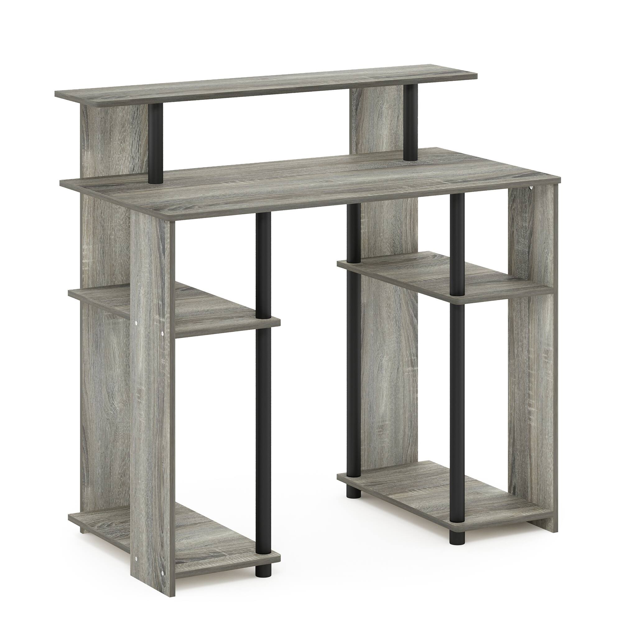 Front. Furinno - JAYA Simple Design Computer Writing Desk - French Oak/Black.