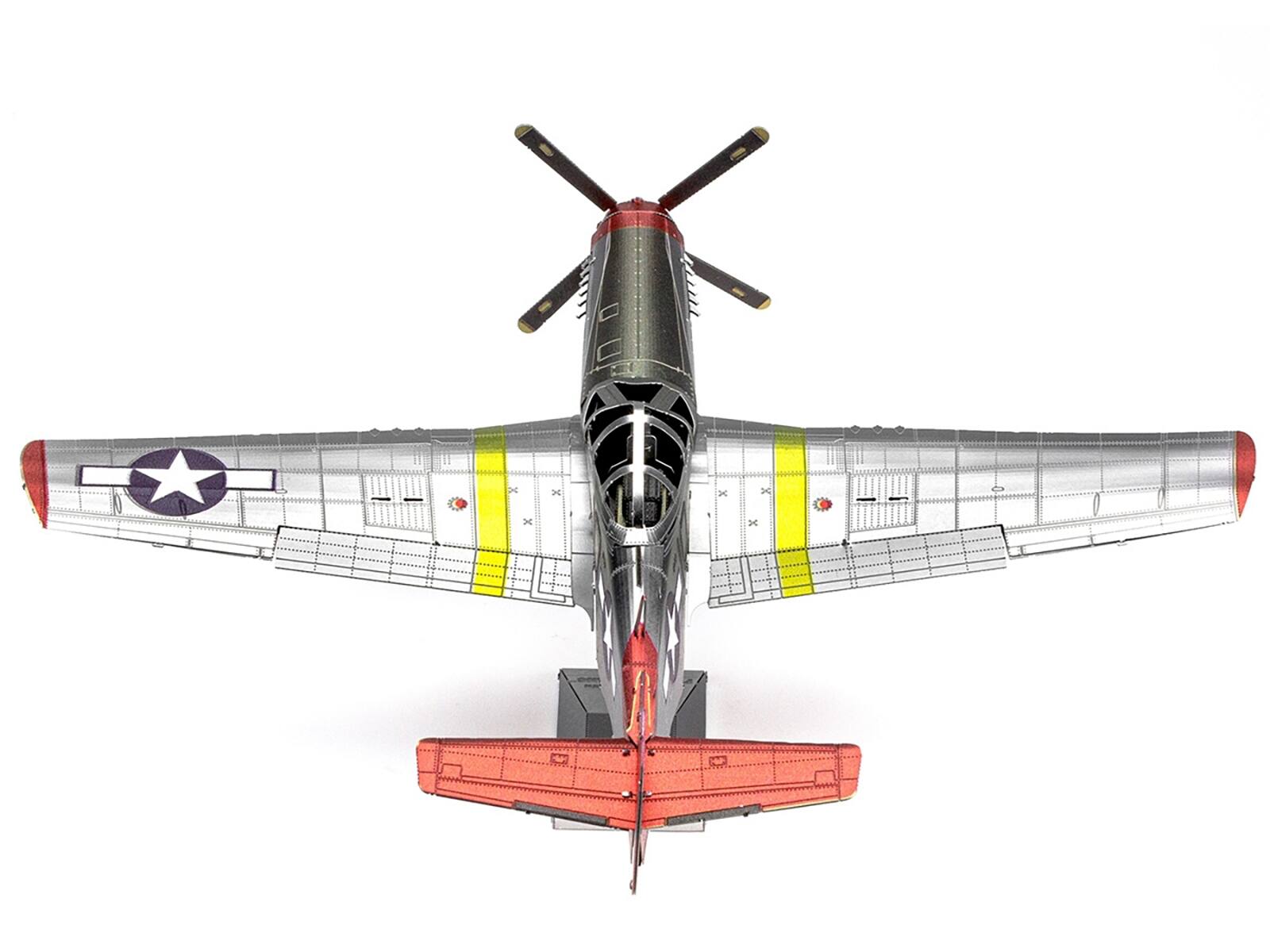 Left. Metal Earth - North American P-51D Mustang Fighter Aircraft Tuskegee Airmen "Duchess Arlene" 100th Fighter Squadron USAF Steel Kit - Multicolor.