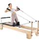 Front. VEVOR - Pilates Reformer Machine, Wooden Pilates Workout Equipment for Home Gym Studio Use, Pilates Bed with Dual Resistance - Wood color.