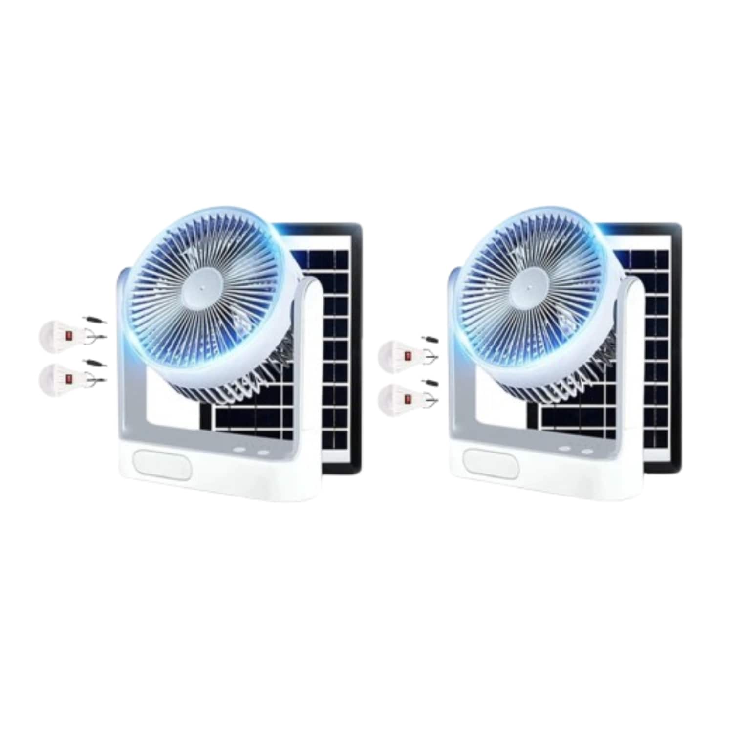 Stock Preferred - 2PCS Portable Solar Power Fan with LED Light