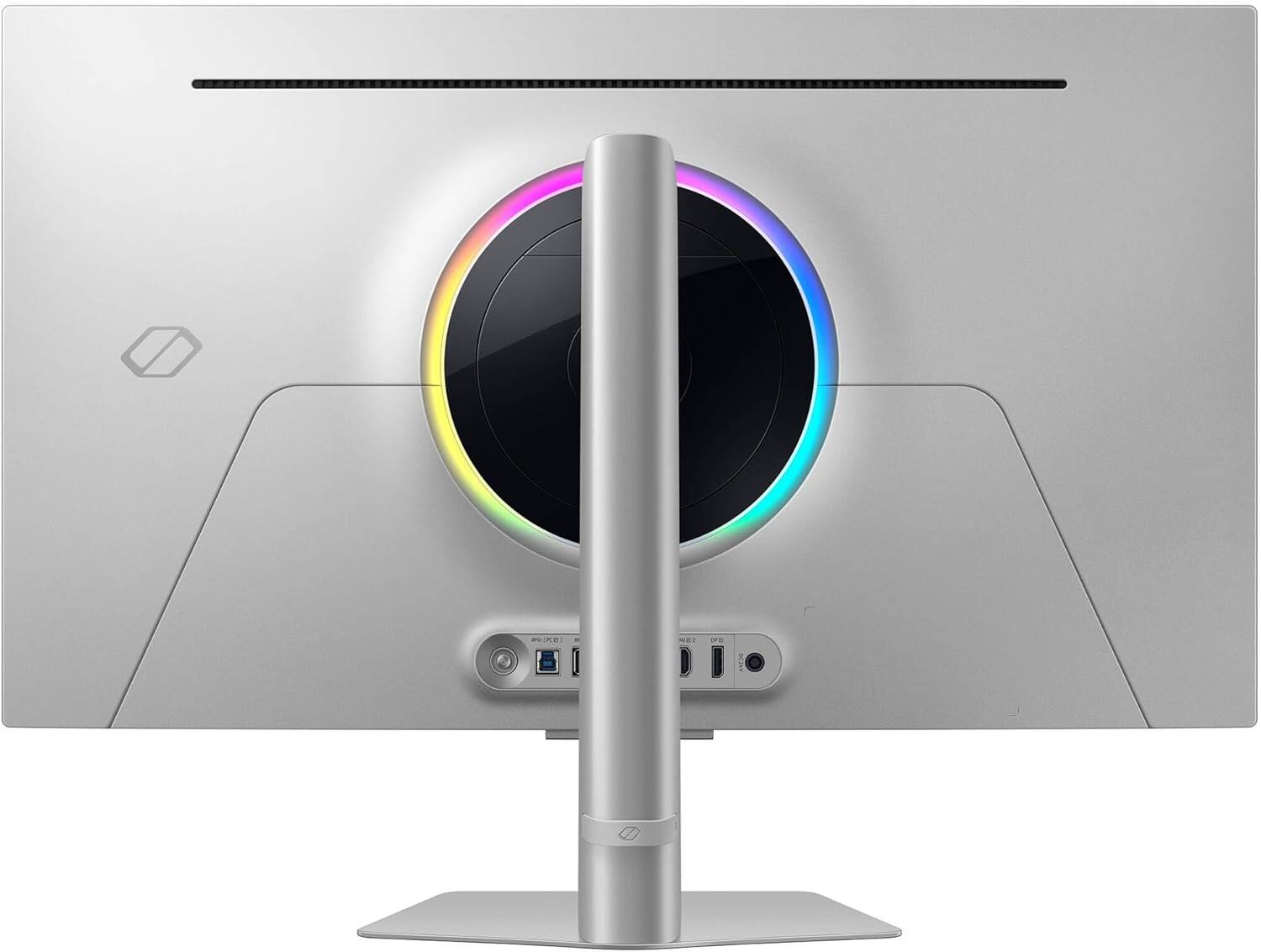 Back. Samsung - Samsung 32" Gaming Monitor with HDR10, 240Hz 4K UHD Display, VESA Mount, HDMI, DisplayPort & DKZ Hub Silver Color 2 Pack - Silver.