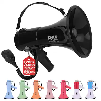 PYLE PyleUSA.com 1,200+ YARDS PROJECTION RANGE -50 WATT -MP3 DIGITAL AUDIO
