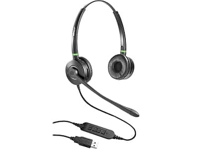 Spracht - Wired Noise Canceling Stereo On Ear Computer Headset - Black