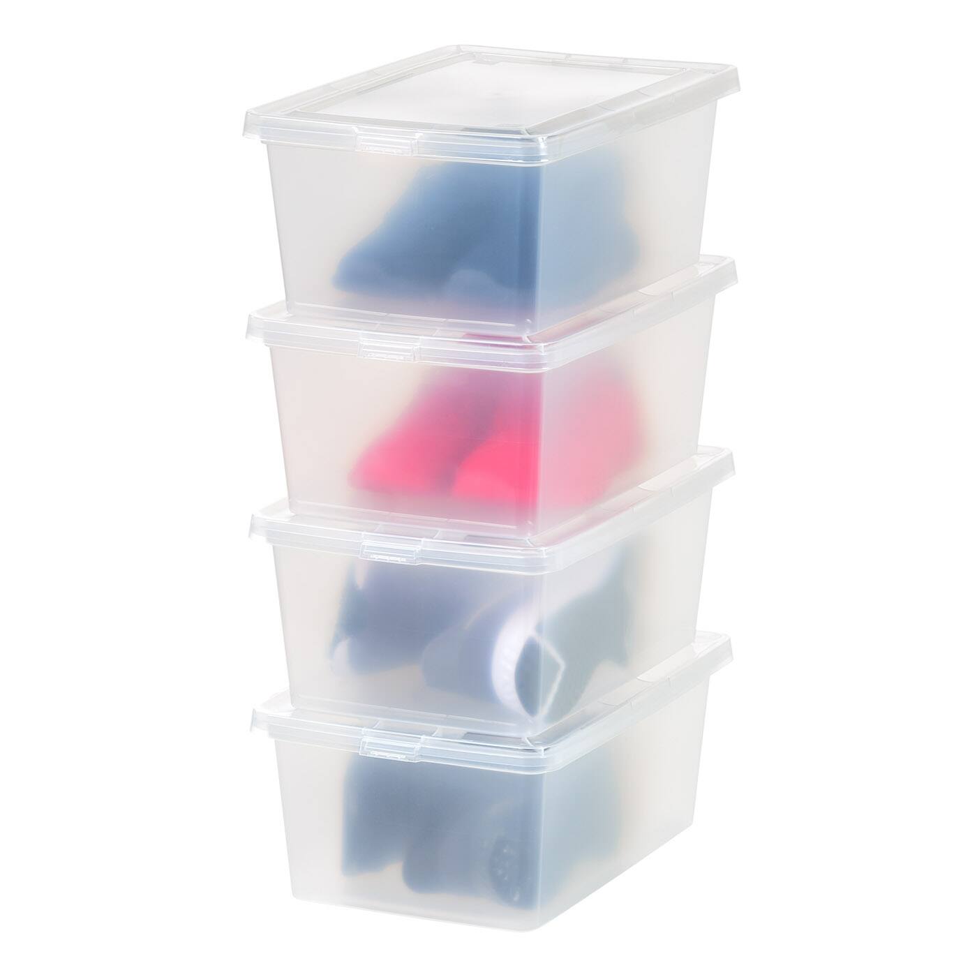 Alt View 2. IRIS USA - IRIS USA Plastic Storage Bin Tote Organizing Container with Latching Lid, Shoe Box, Clear.