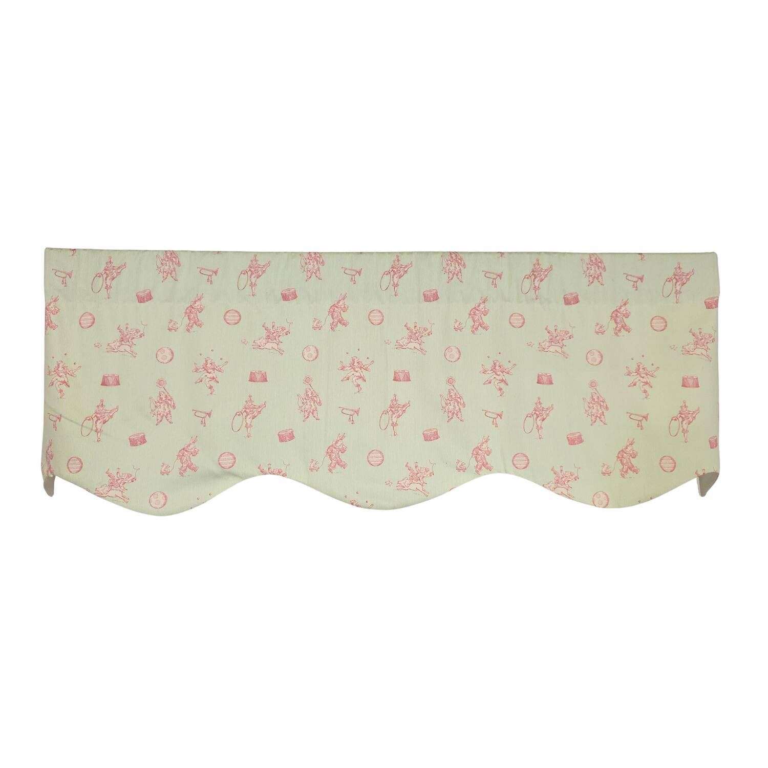 Left. RLF Home - RLF Home Circus Provance Window Valance 100% Cotton Lined Rod Pocket 50" x 17" Green - Green.