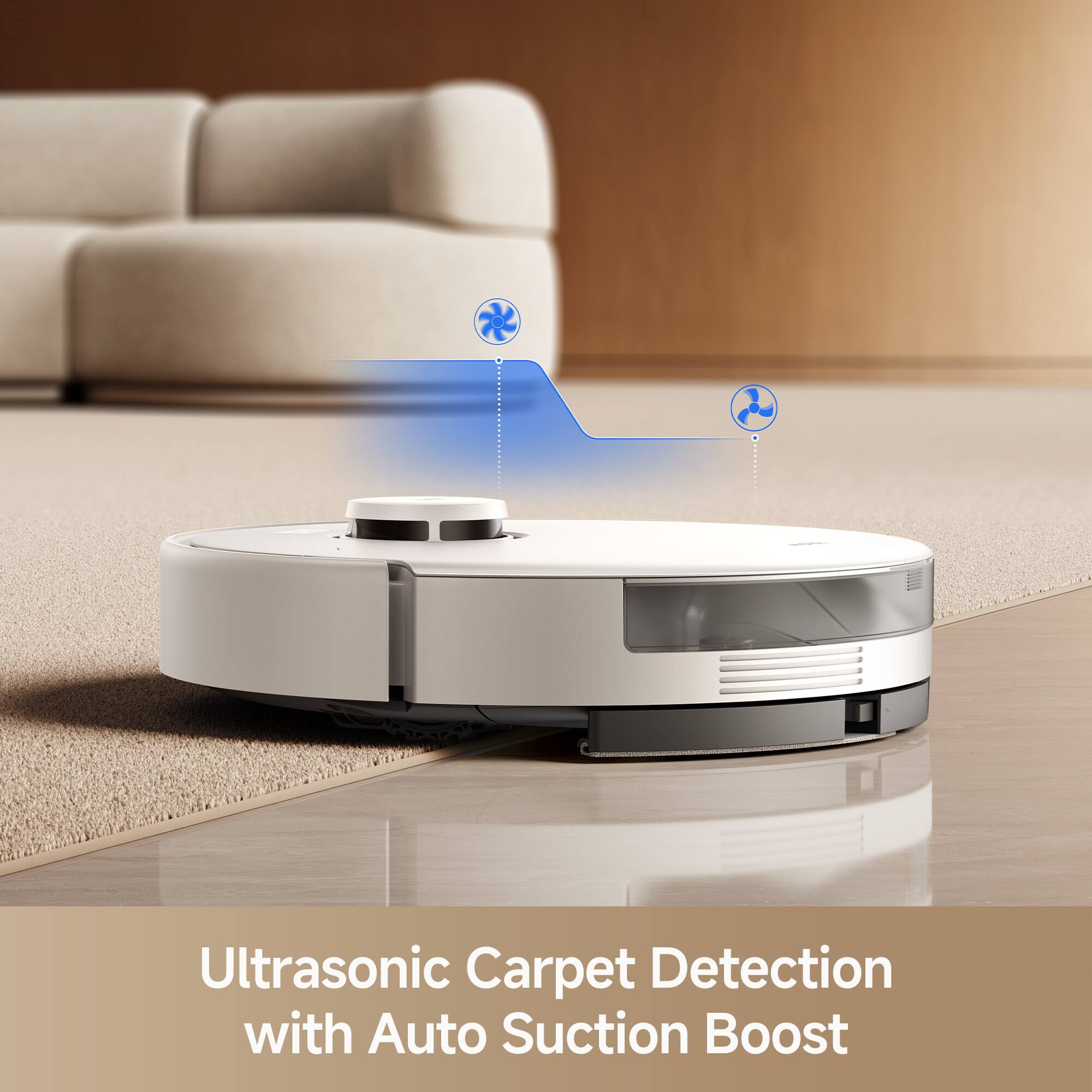 Ultrasonic Carpet Detection with Auto Suction Boost