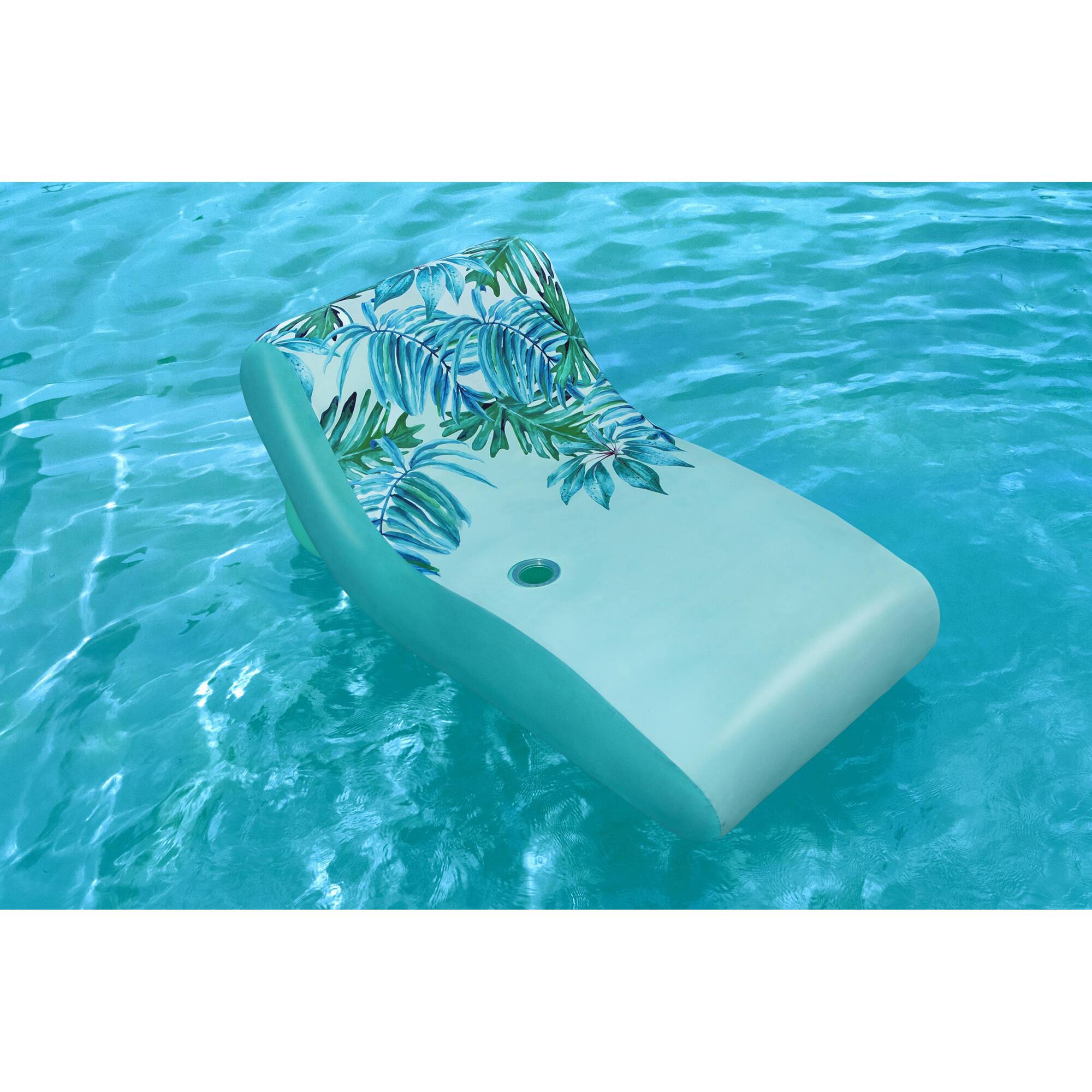 Alt View 3. Bestway - Bestway H2OGO! Luxury Fabric Covered 64" Inflatable Pool Lounger Float, Blue - Blue.