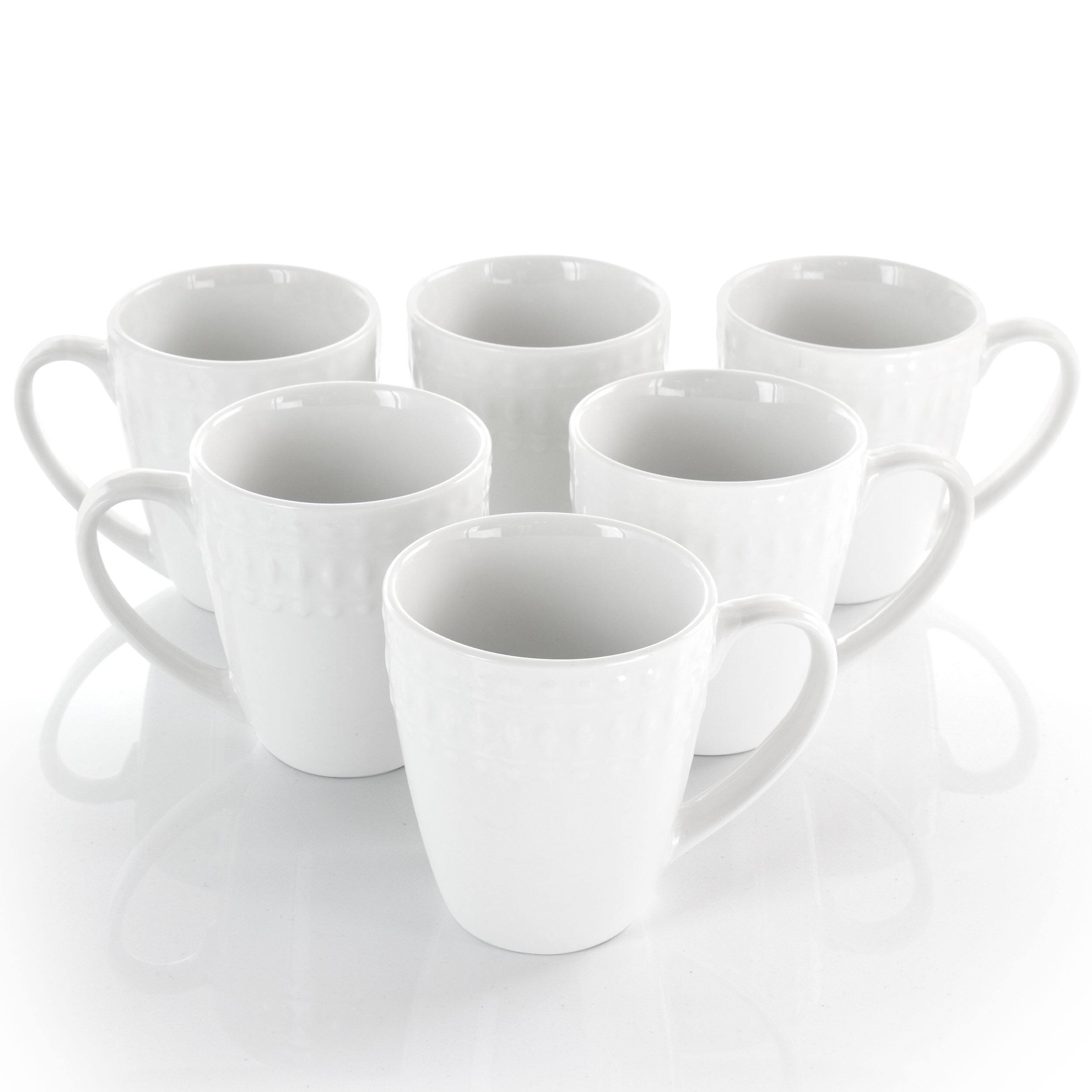 Alt View 2. Elama - Elama Cara 6 Piece 10 Ounce Porcelain Cup Set in White - White.