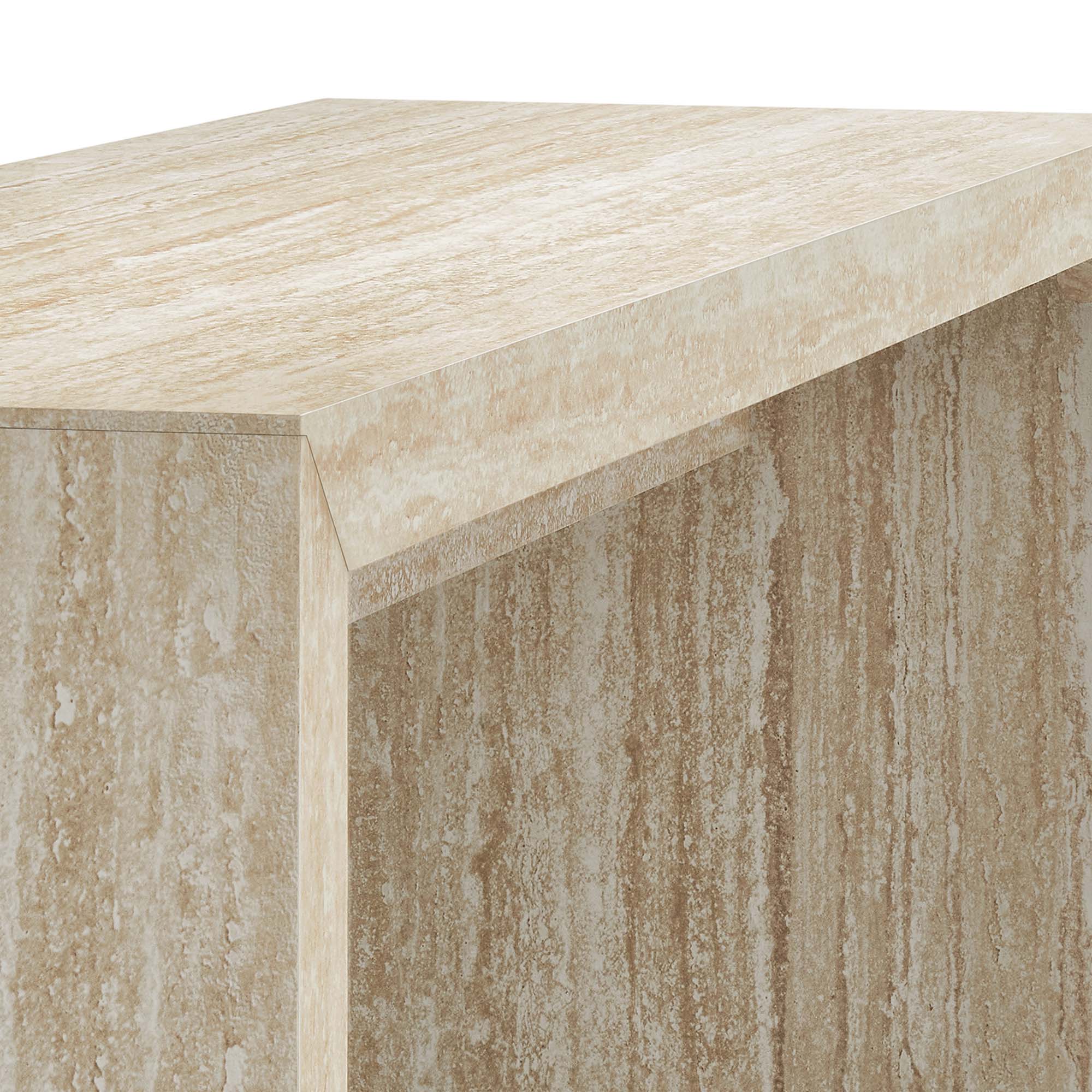 Alt View 5. Modway - Mirella Faux Travertine Console Table by Modway - Travertine.