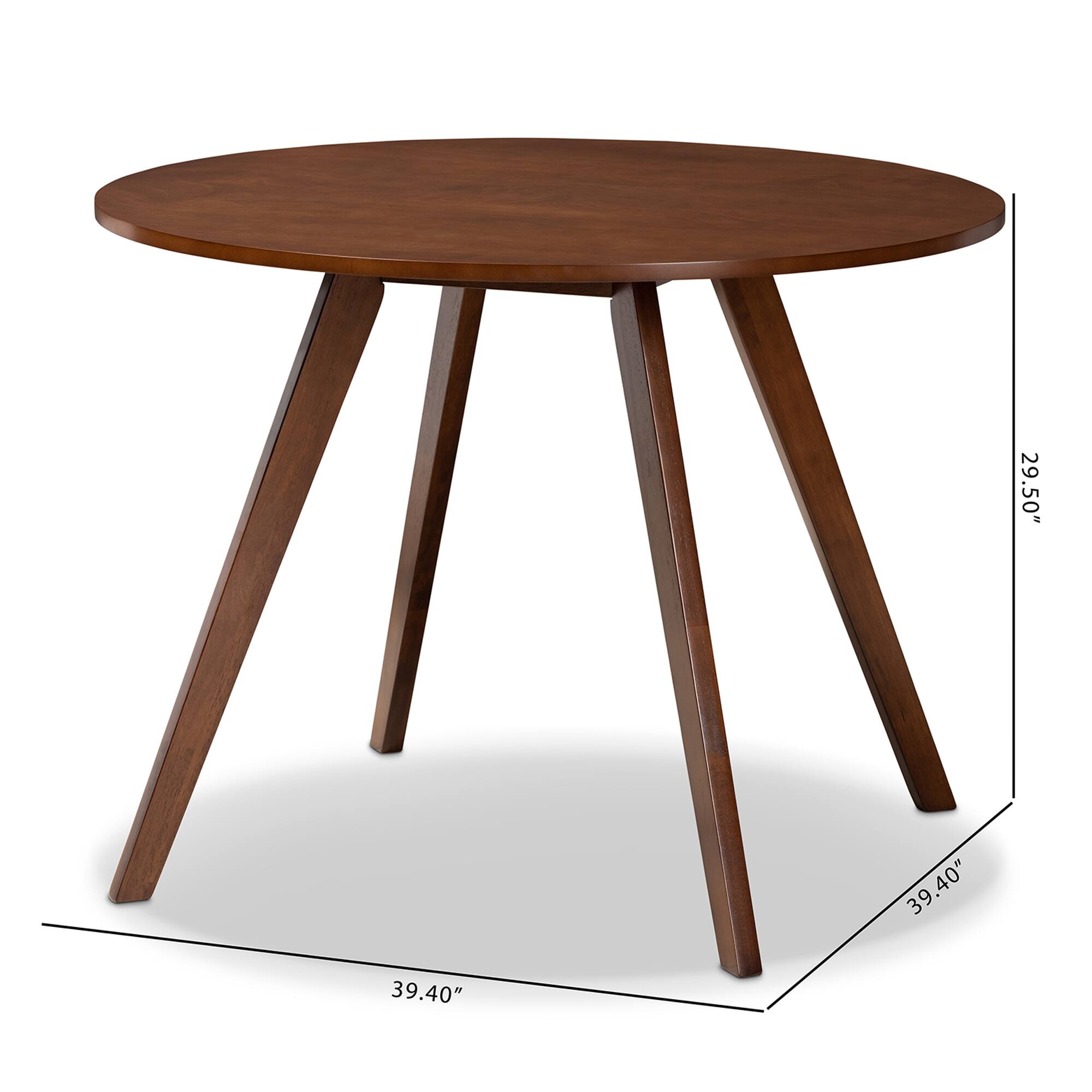 Baxton Studio - Alana Mid-Century Modern Transitional Finished Round Wood Dining Table - Walnut - Thumbnail 4